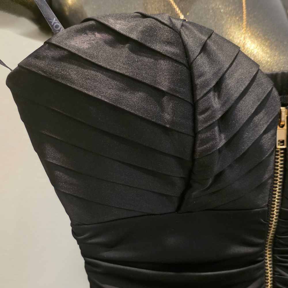 XOXO Black Ruched Strapless Mini Dress - Picture 3 of 8